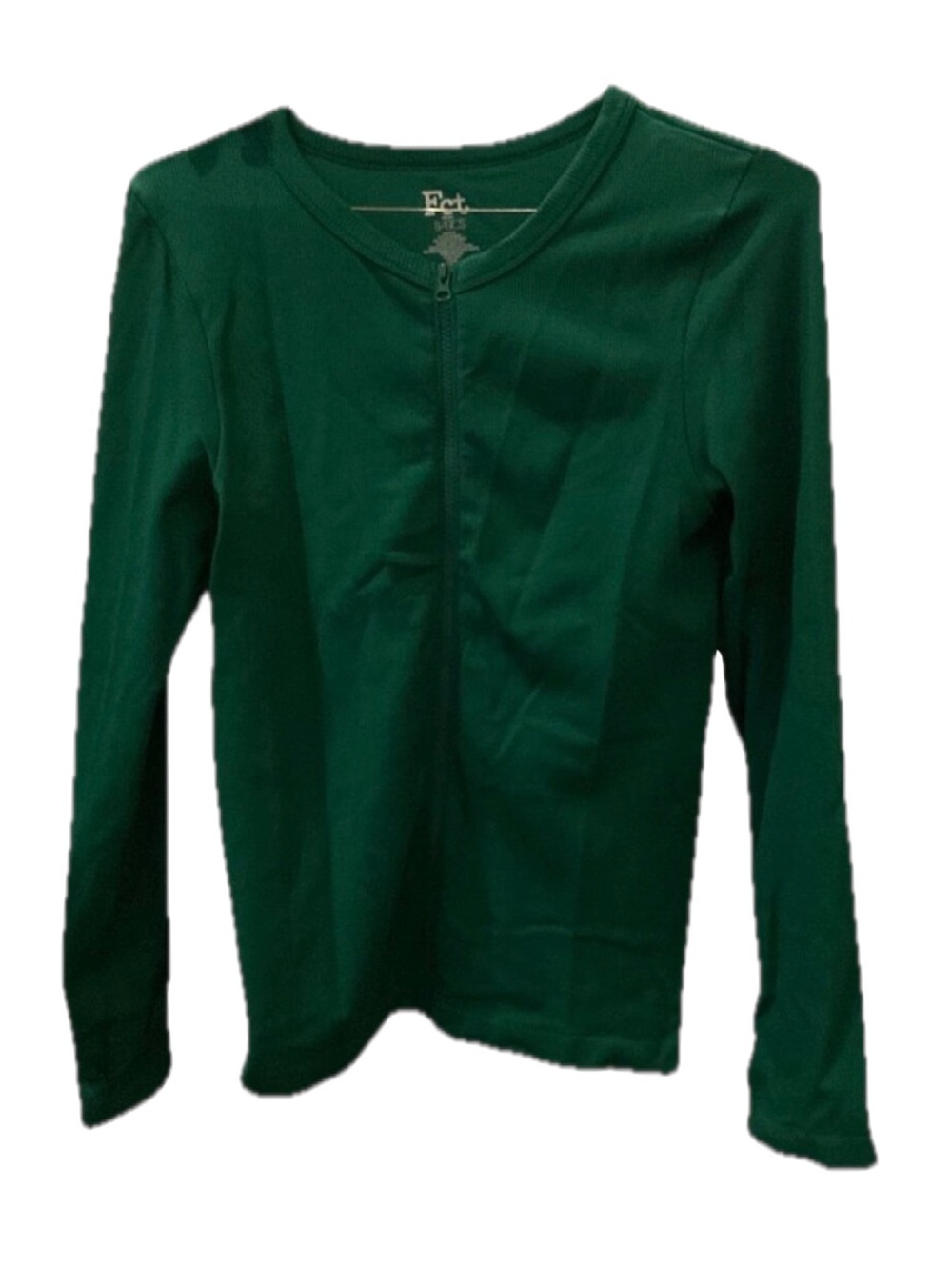 FCT Basics Long Sleeve Zip Neck Athletic Top Emerald Green Size 2X Nylon